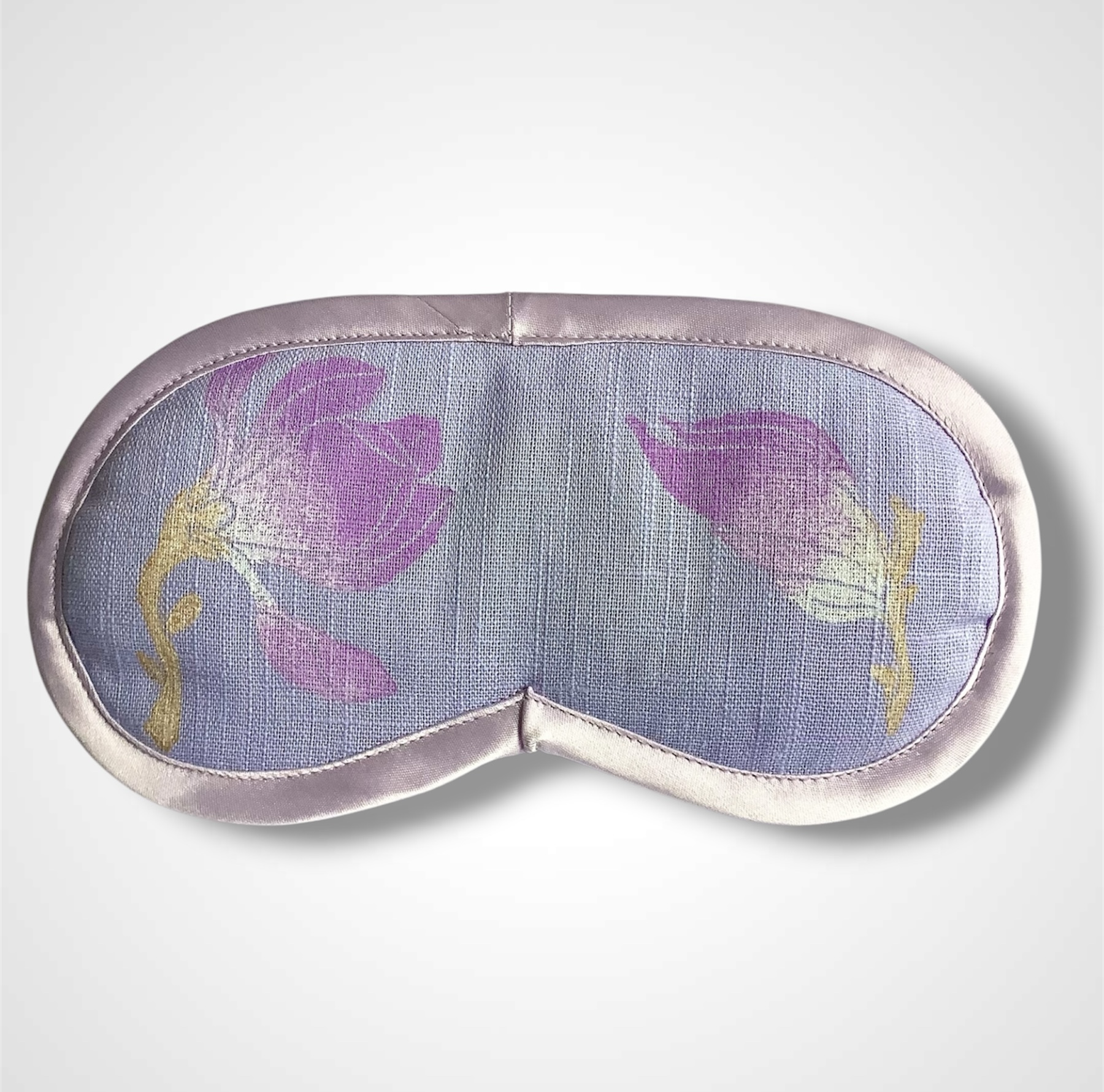 Lilac Magnolias Linen Lavender Eye Mask