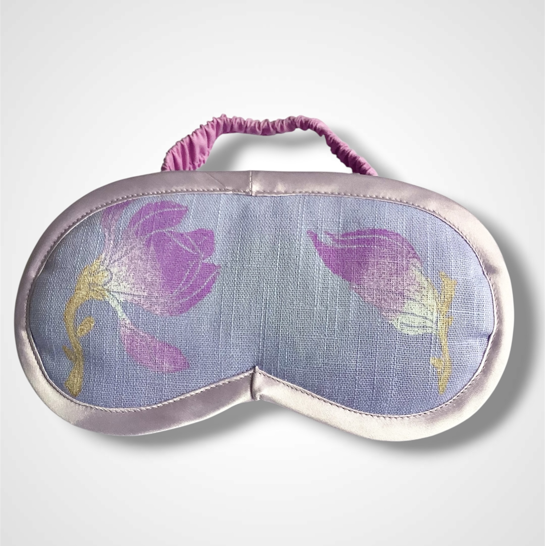 Lilac Magnolias Linen Lavender Eye Mask
