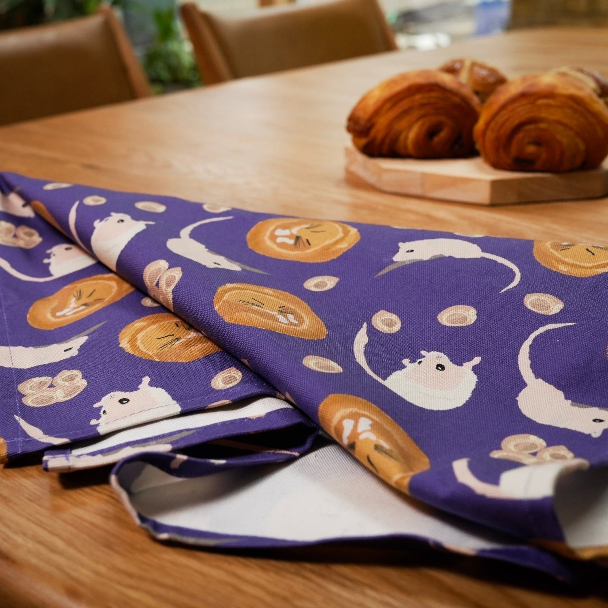 Hazel Dormice organic cotton tea towel