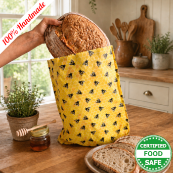 XXL (45x35cm) Sourdough Beeswax Bread Bag | Yellow Bees