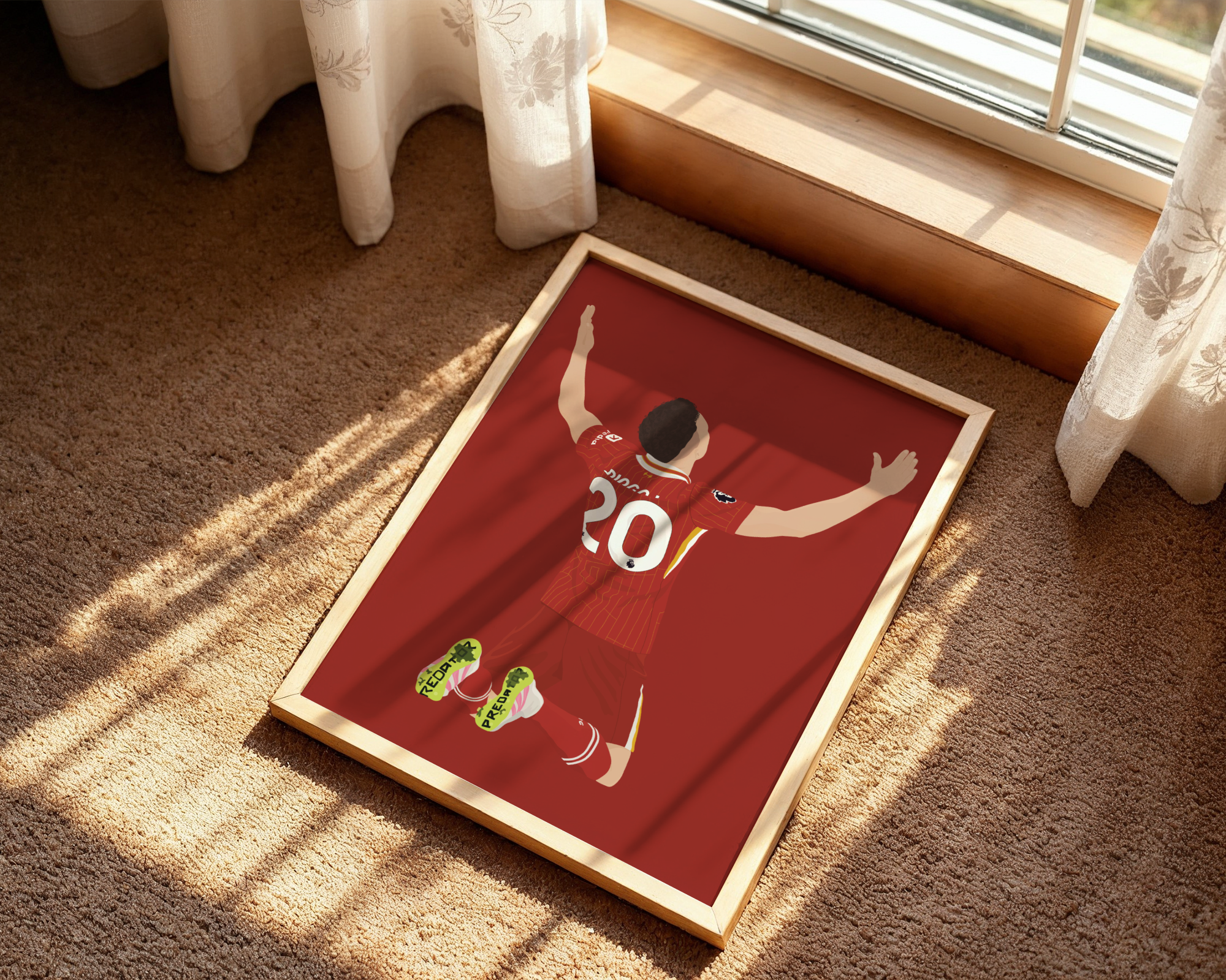 Diogo Jota Art Print - Hand-Drawn Football Wall Art