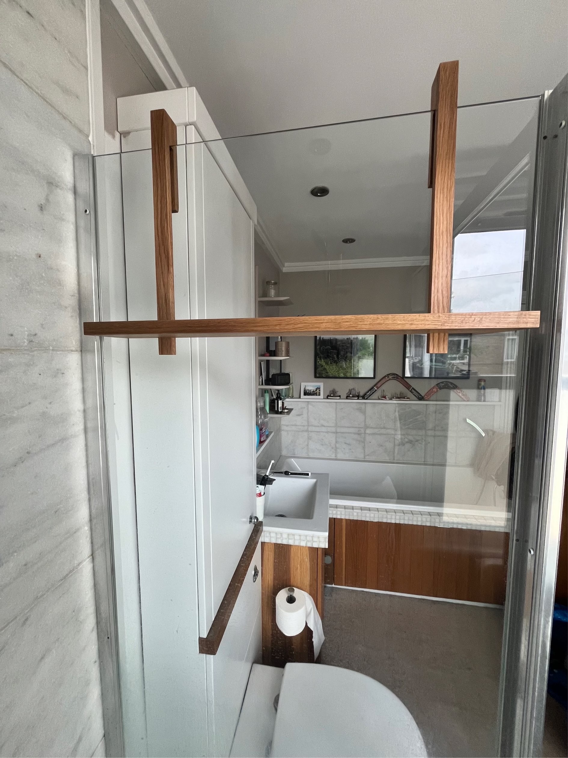 Oak shower caddy