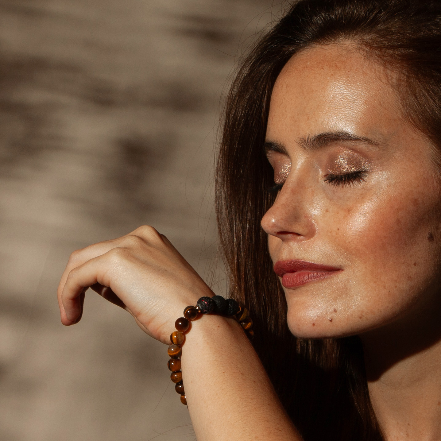 Courage Tiger Eye Lava Bead Aromatherapy Bracelet