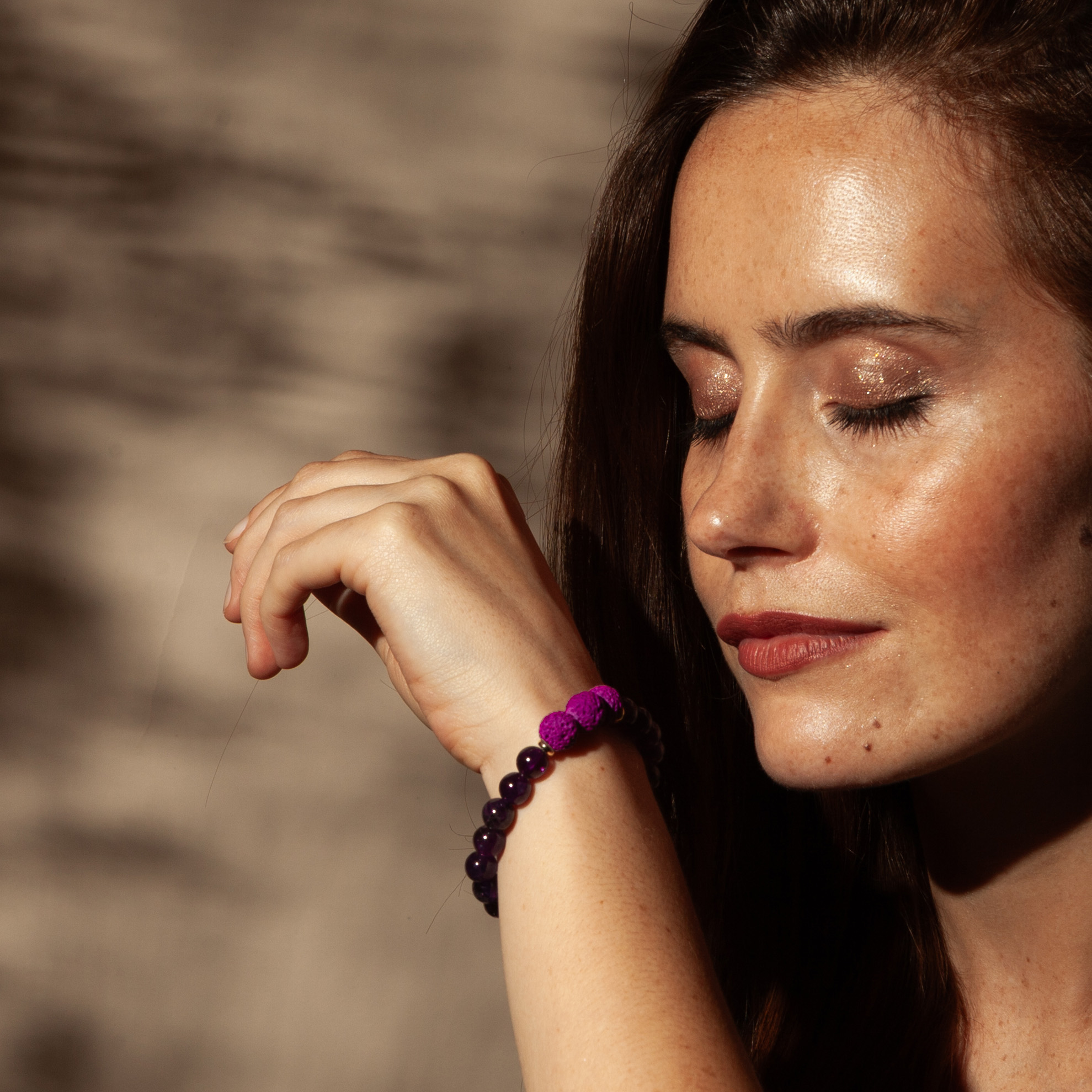 Calm Amethyst Lava Bead Aromatherapy Bracelet