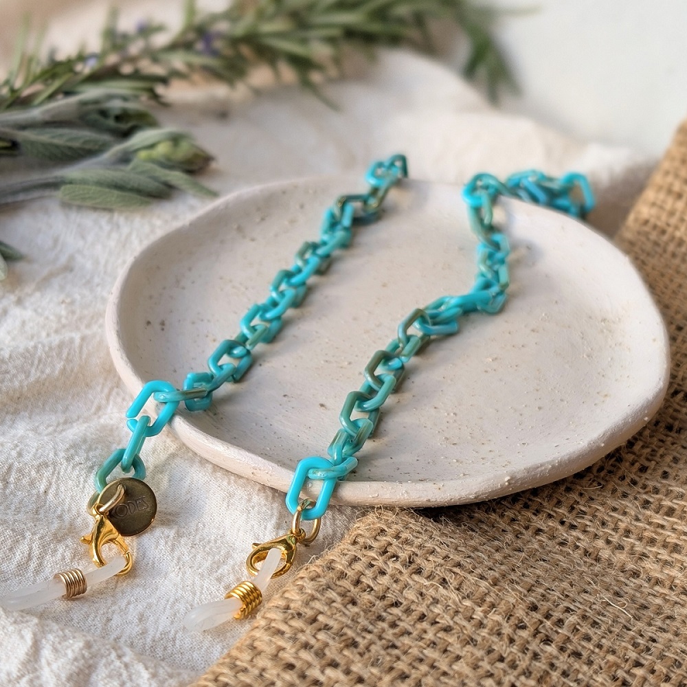 Sofia Turquoise Marbled Acrylic Glasses Chain