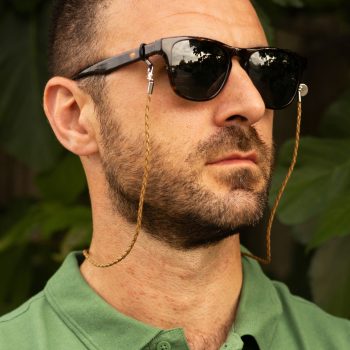 Theo Men’s Khaki PU Leather Rope Glasses Chain
